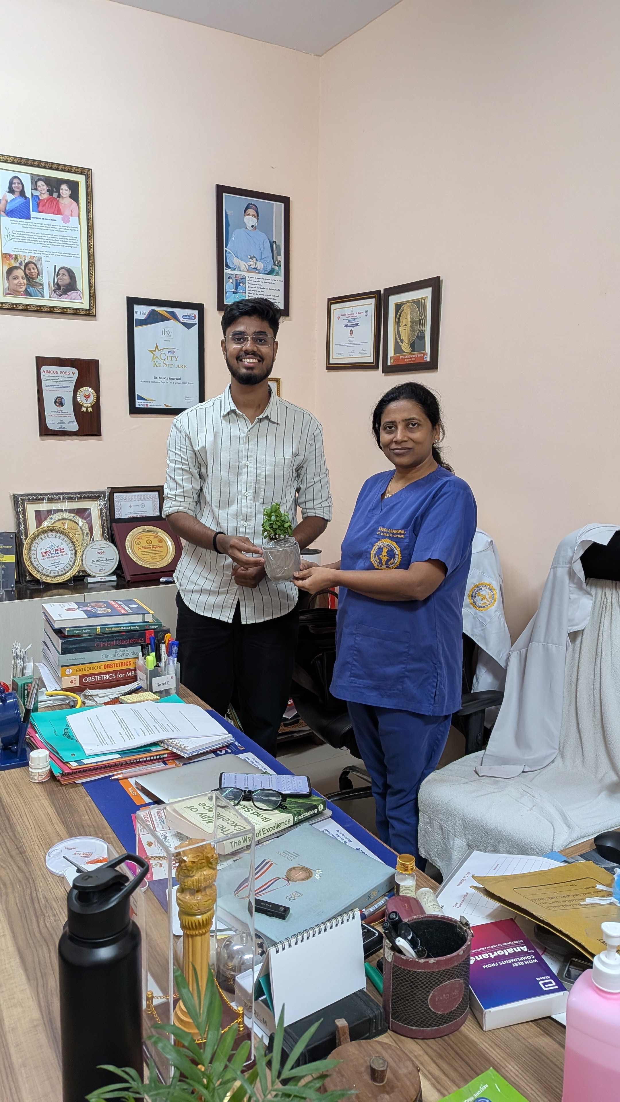 Appreciation from HOD Gynae Dept, AIIMS Patna recognition photo